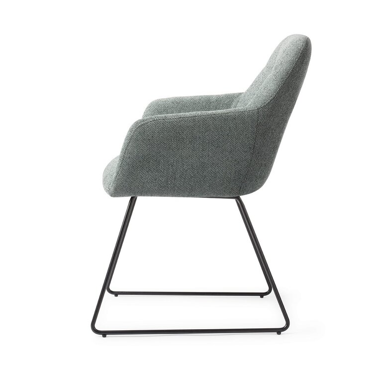 Jesper Home Noto Real Teal Dining Chair - Slide Black