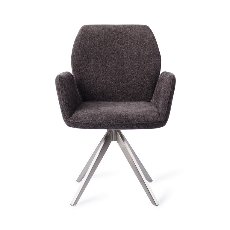 Jesper Home Misaki Almost Black Dining Chair - Turn Steel