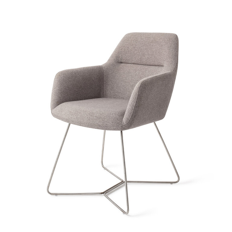 Jesper Home Kinko Earl Grey Dining Chair - Beehive Steel