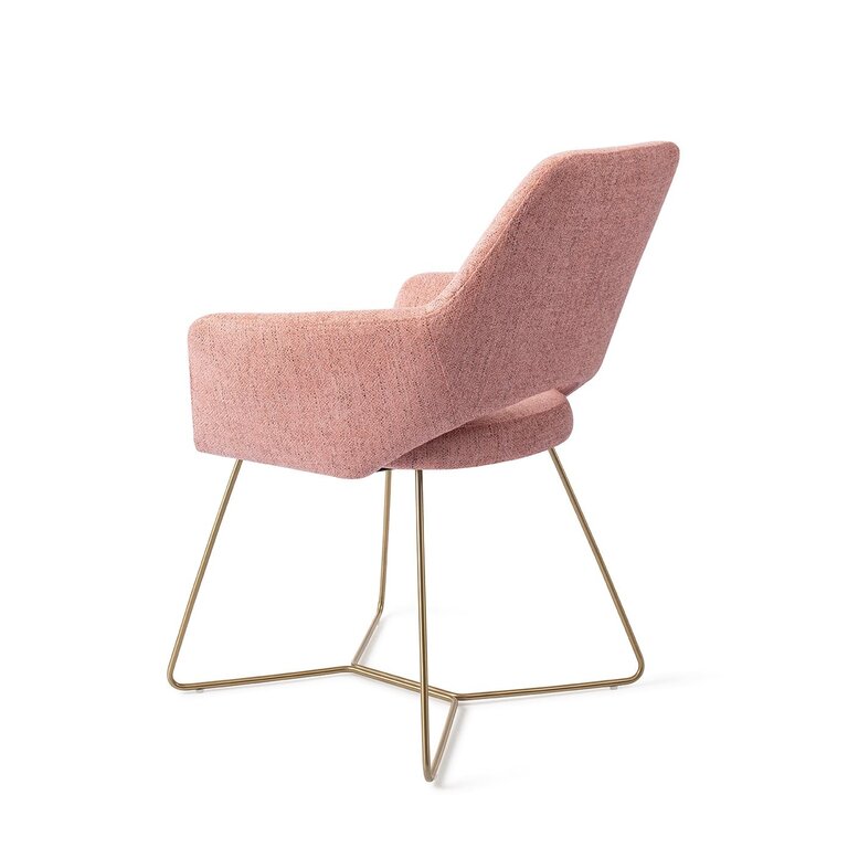 Jesper Home Yanai Pink Punch Dining Chair - Beehive Gold