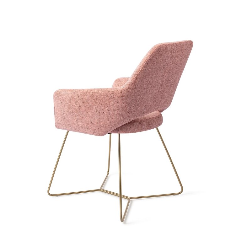 Jesper Home Yanai Pink Punch Eetkamerstoel - Beehive Gold