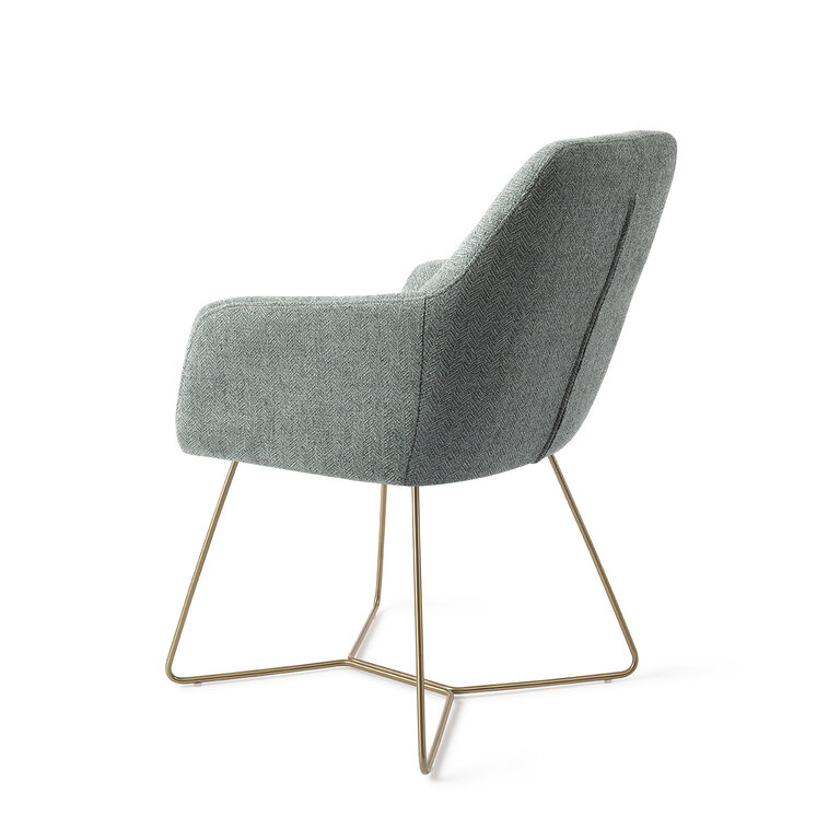 Jesper Home Noto Real Teal Dining Chair - Beehive Gold