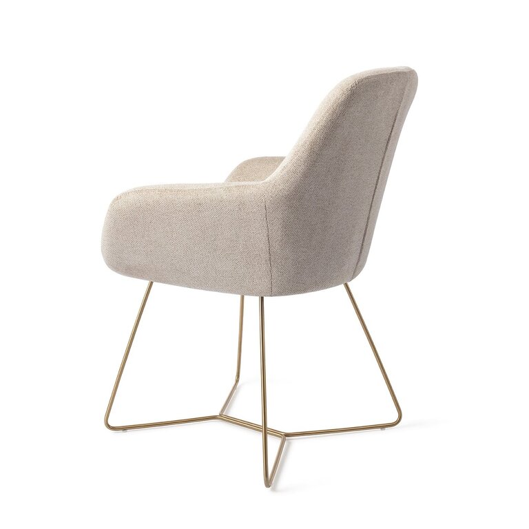 Jesper Home Kushi Ivory Ivy Dining Chair - Beehive Gold