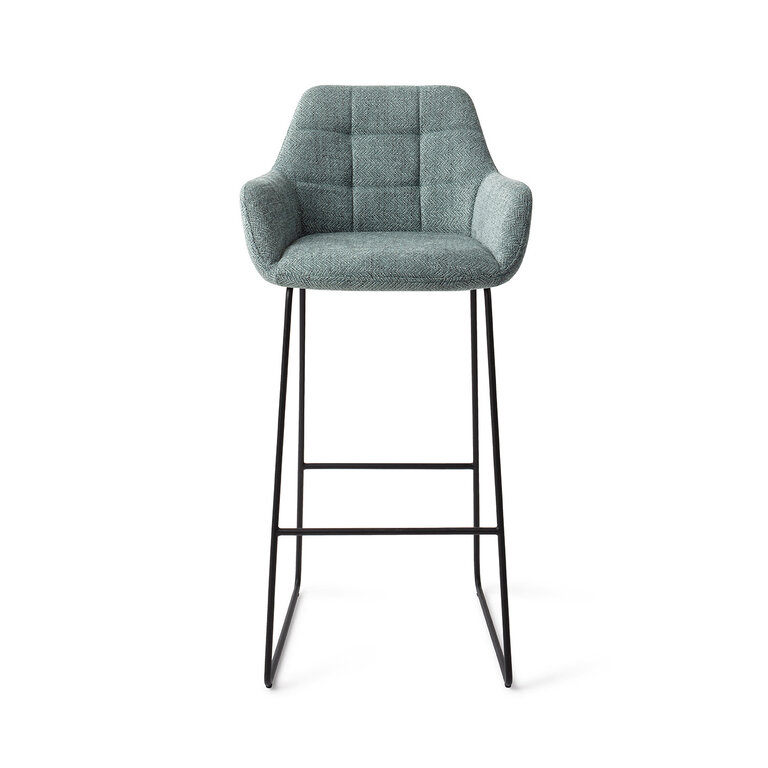 Jesper Home Noto Real Teal Bar Chair - Slide Black (H)