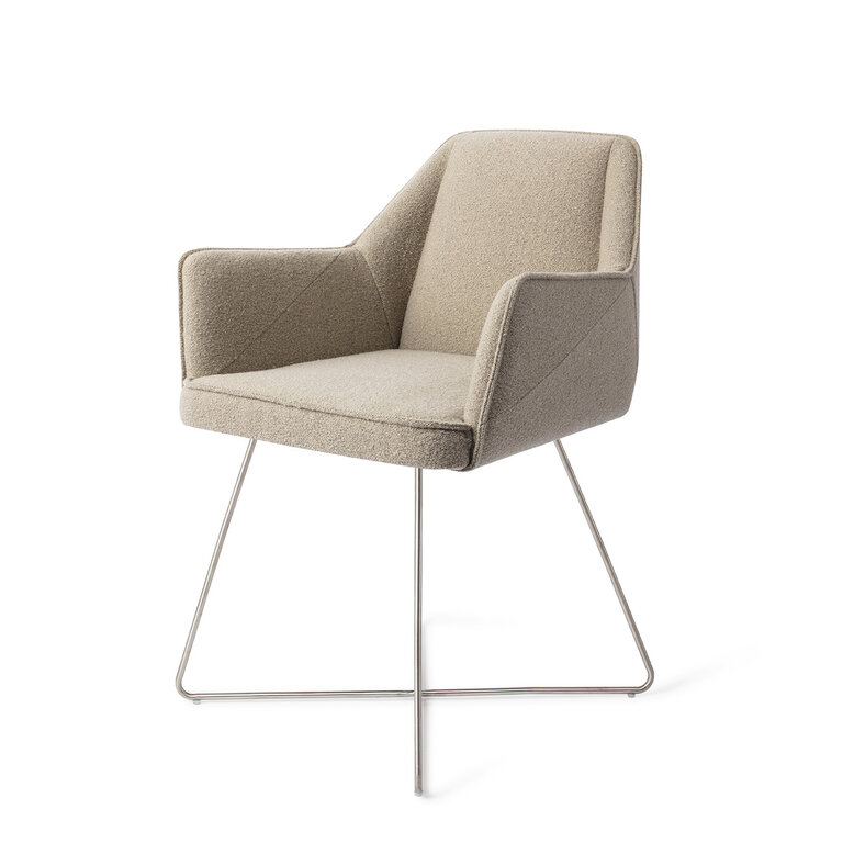 Jesper Home Tome Great Greige Dining Chair - Cross Steel