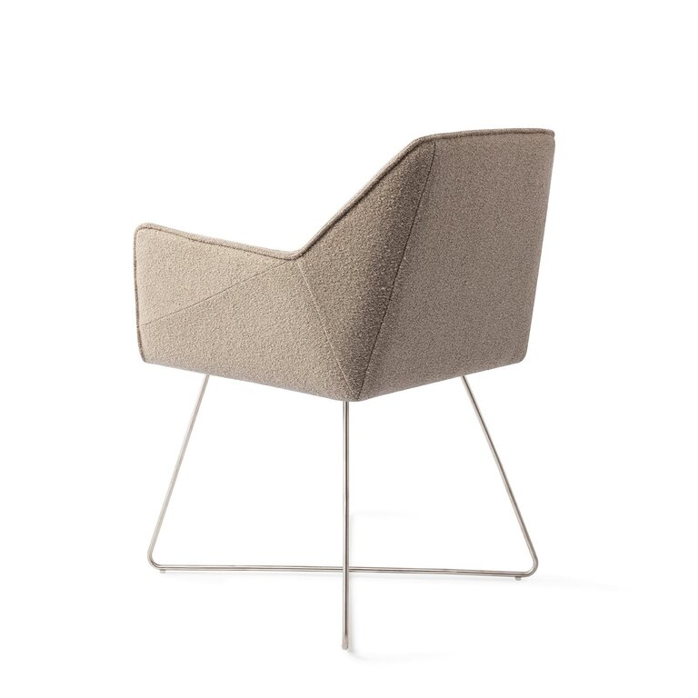 Jesper Home Tome Great Greige Dining Chair - Cross Steel