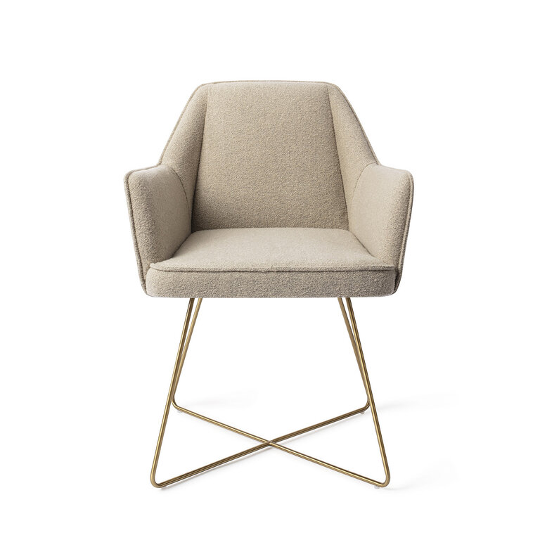 Jesper Home Tome Great Greige Dining Chair - Cross Gold