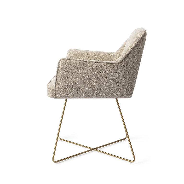 Jesper Home Tome Great Greige Dining Chair - Cross Gold
