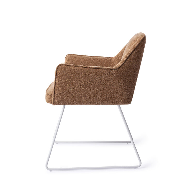 Jesper Home Tome Cinnamon Bun Dining Chair - Slide White