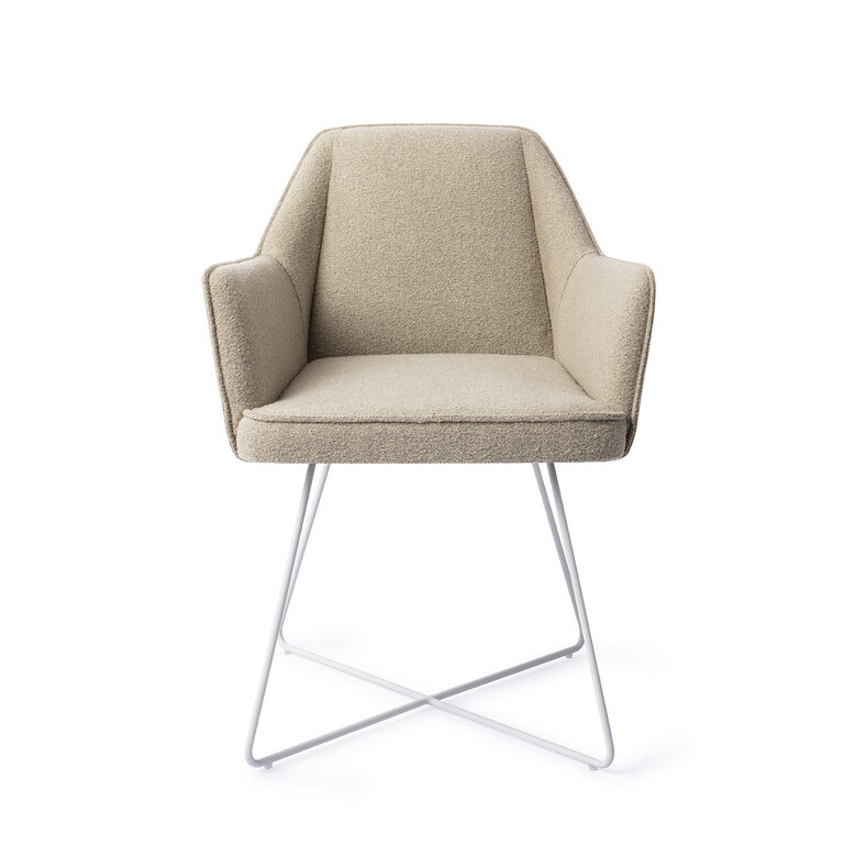 Jesper Home Tome Great Greige Dining Chair - Cross White