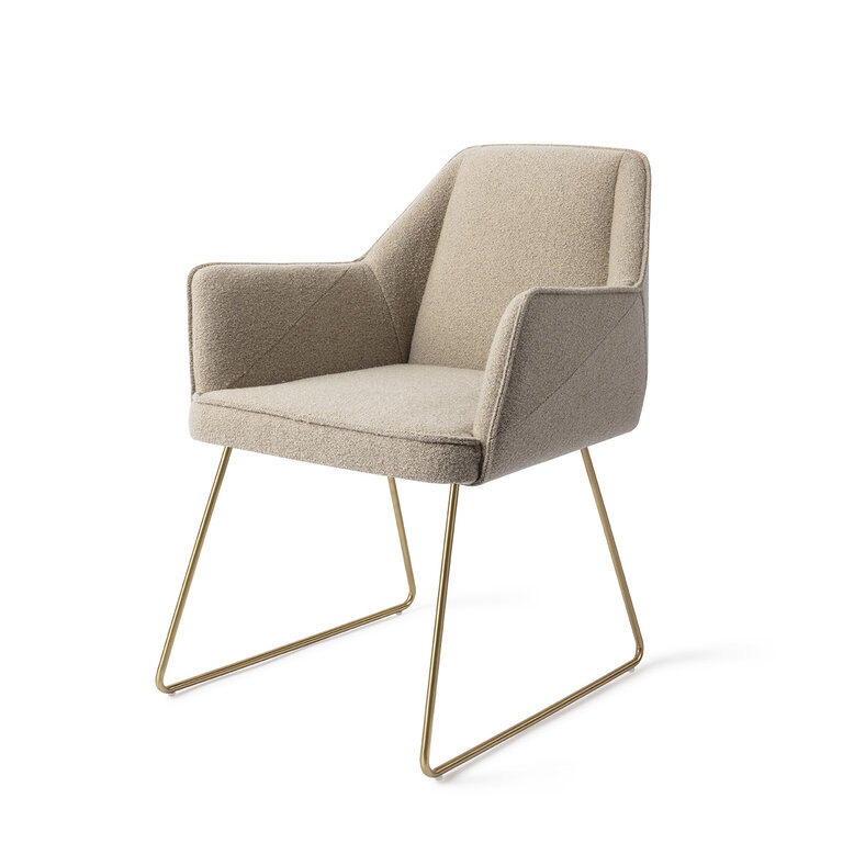 Jesper Home Tome Great Greige Dining Chair - Slide Gold