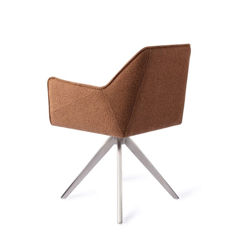 Jesper Home Tome Cinnamon Bun Dining Chair - Turn Steel
