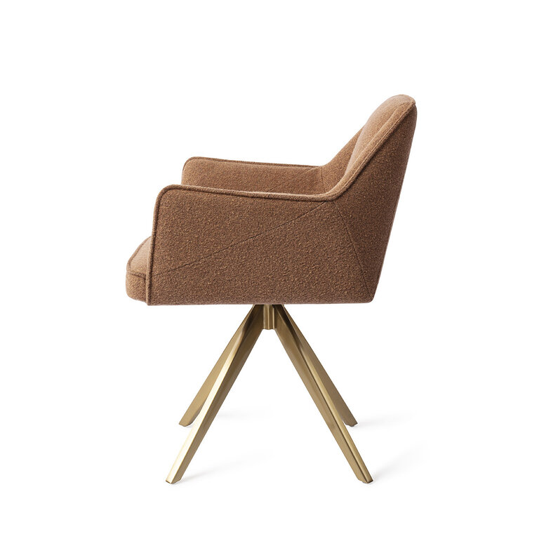 Jesper Home Tome Cinnamon Bun Dining Chair - Turn Gold