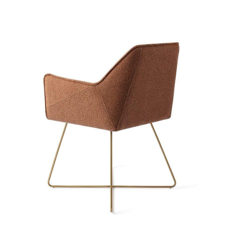 Jesper Home Tome Cinnamon Bun Dining Chair - Cross Gold