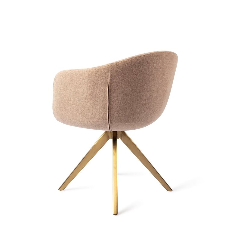 Jesper Home Yuni Barely Blush Dining Chair - Turn Gold