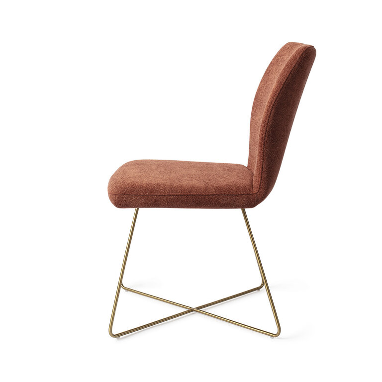 Jesper Home Ikata Cosy Copper Dining Chair - Cross Gold