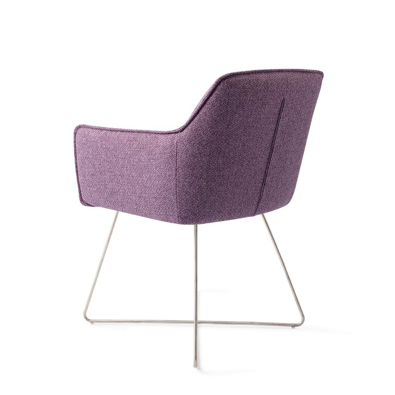 Jesper Home Hofu Violet Daisy Dining Chair - Cross Steel