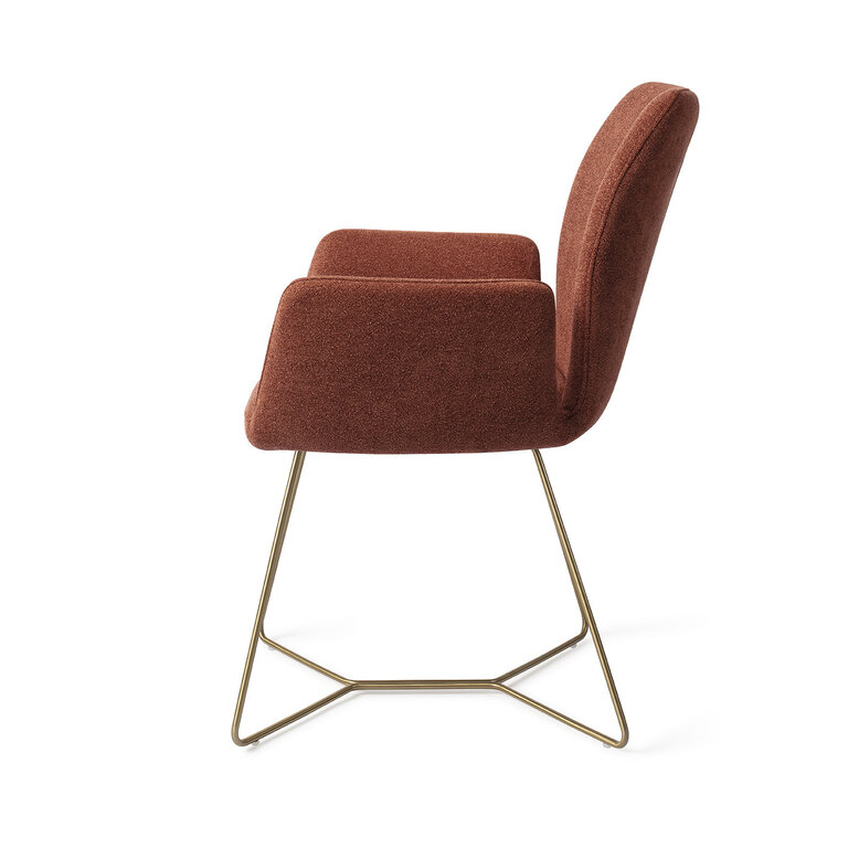 Jesper Home Misaki Cosy Copper Dining Chair - Beehive Gold