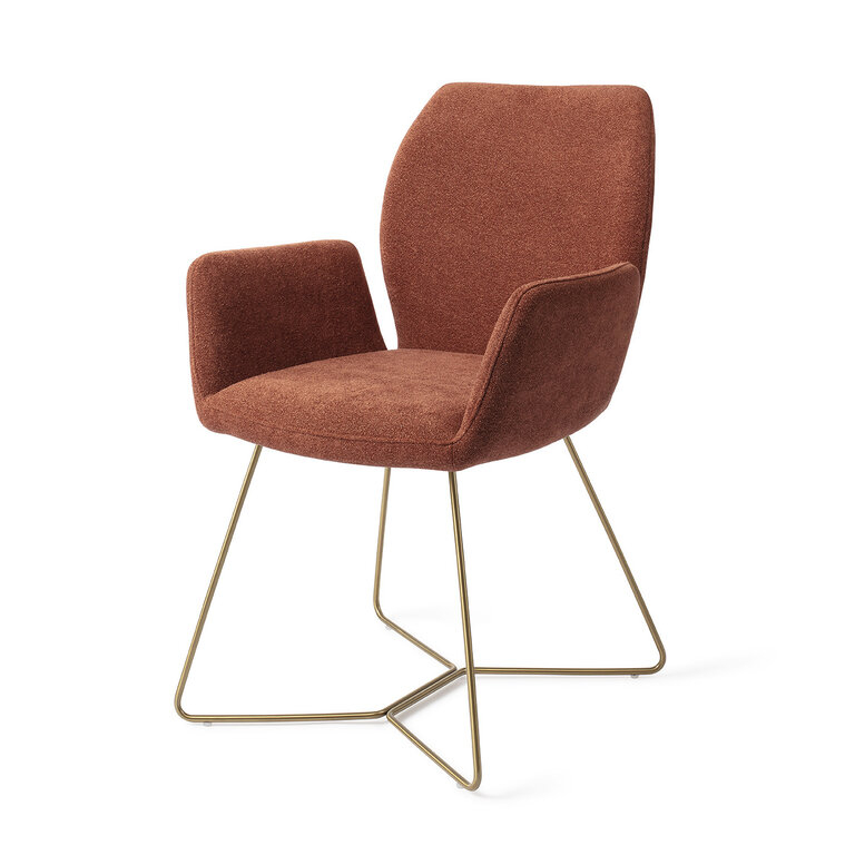 Jesper Home Misaki Cosy Copper Dining Chair - Beehive Gold