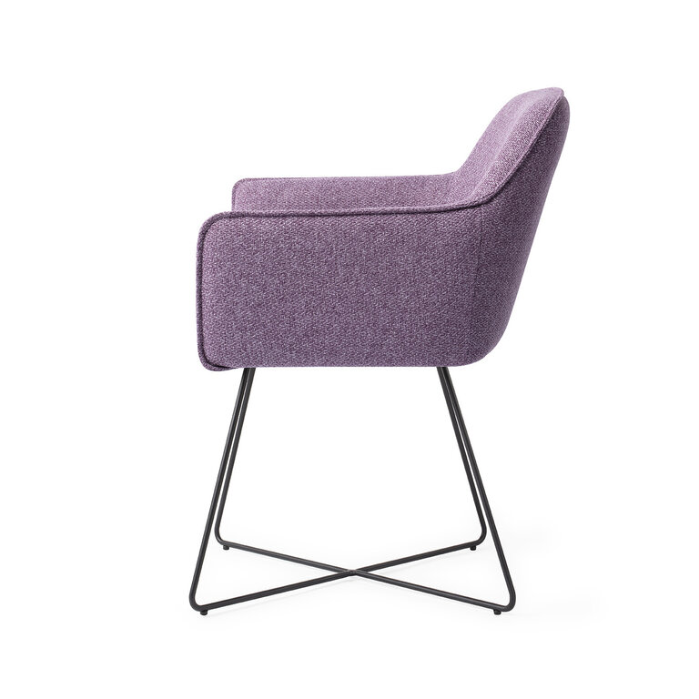 Jesper Home Hofu Violet Daisy Dining Chair - Cross Black