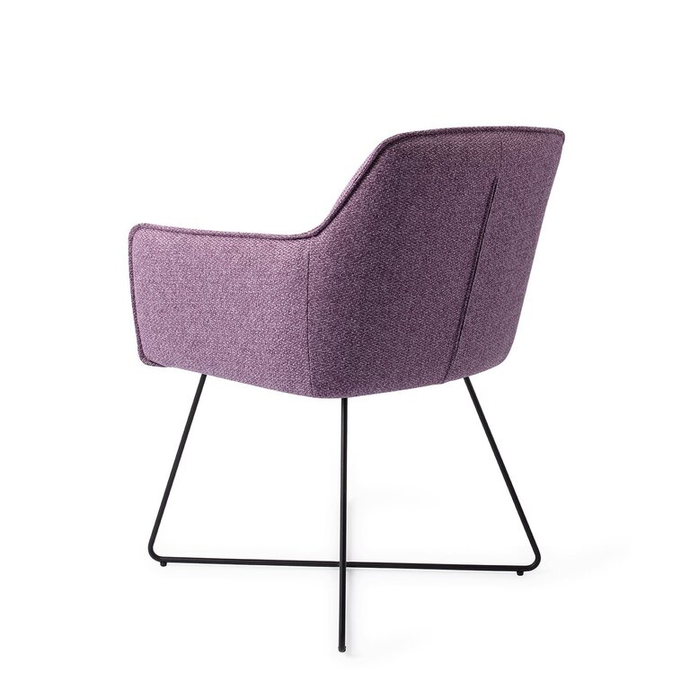 Jesper Home Hofu Violet Daisy Dining Chair - Cross Black