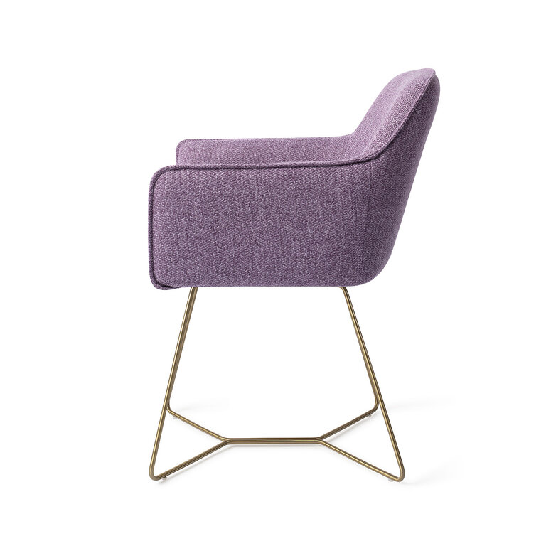 Jesper Home Hofu Violet Daisy Eetkamerstoel - Beehive Gold