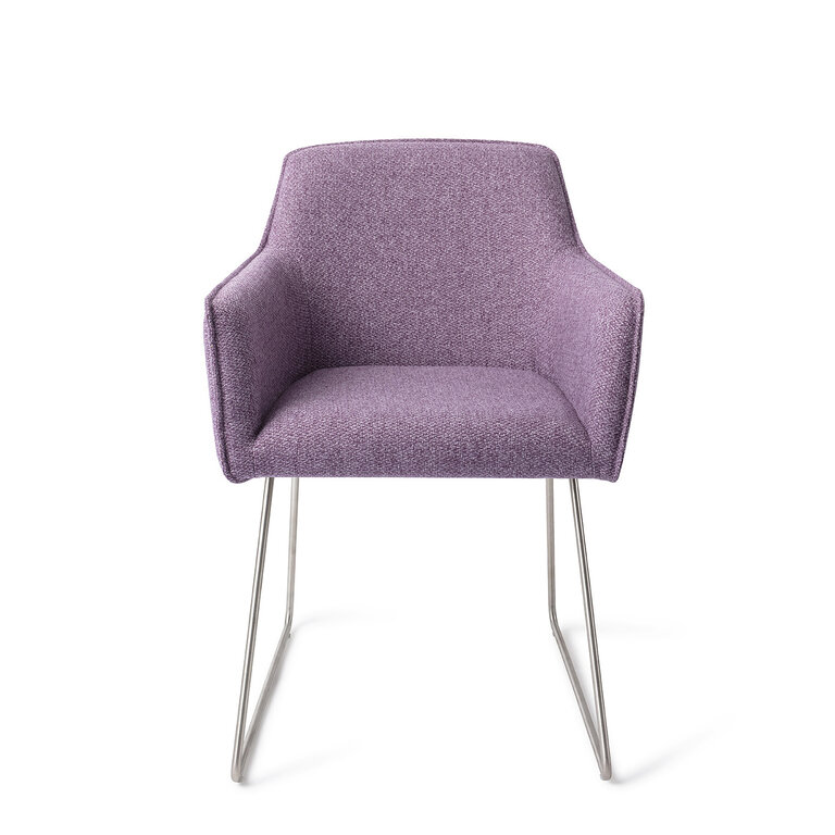 Jesper Home Hofu Violet Daisy Dining Chair - Slide Steel