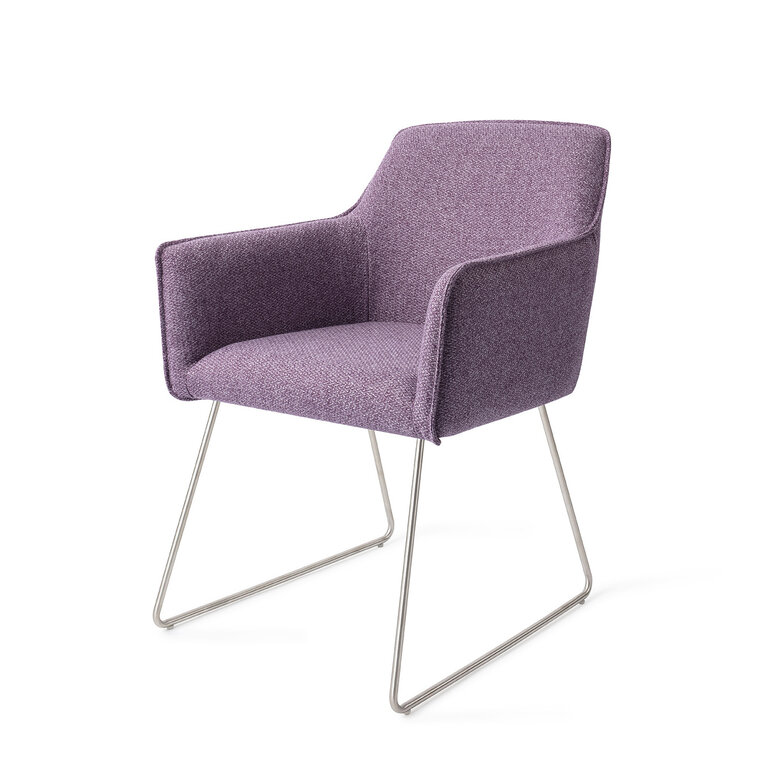 Jesper Home Hofu Violet Daisy Dining Chair - Slide Steel