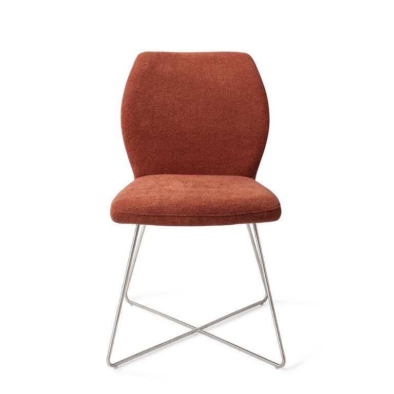 Jesper Home Ikata Cosy Copper Dining Chair - Cross Steel