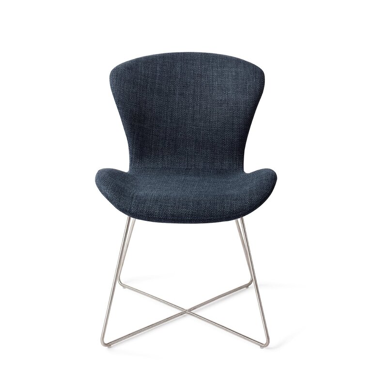 Jesper Home Moji Mystic Marine Dining Chair - Cross Steel