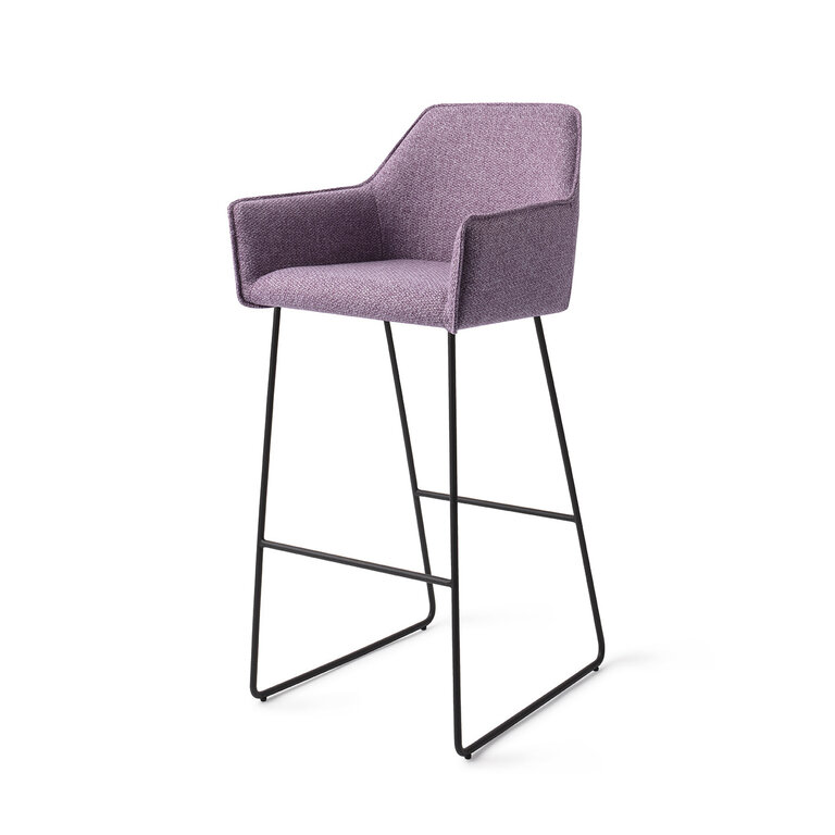 Jesper Home Hofu Violet Daisy Bar Chair - Slide Black (H)