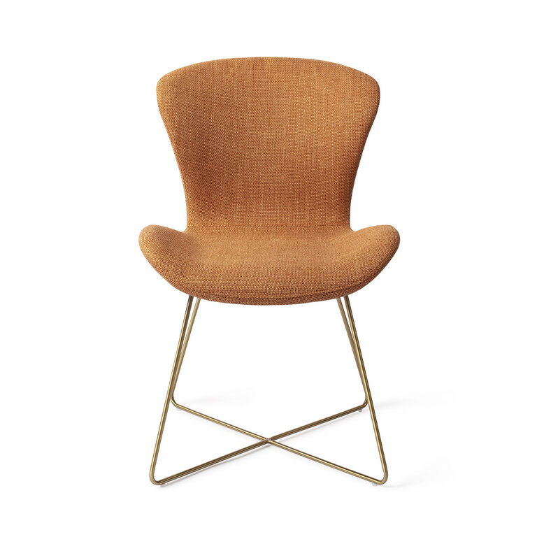 Jesper Home Moji Flax and Hay Dining Chair - Cross Gold