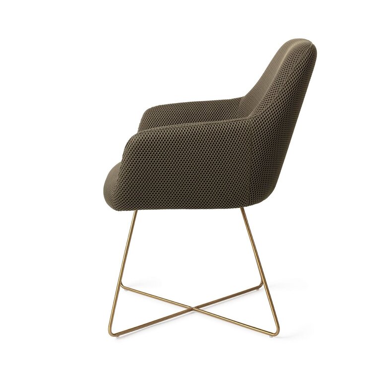 Jesper Home Hiroo Jungle Jewel Dining Chair - Cross Gold