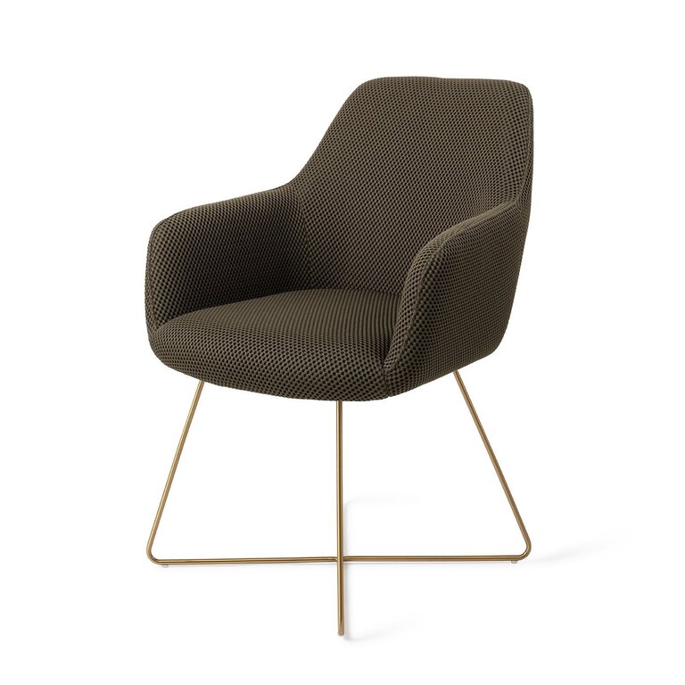 Jesper Home Hiroo Jungle Jewel Dining Chair - Cross Gold