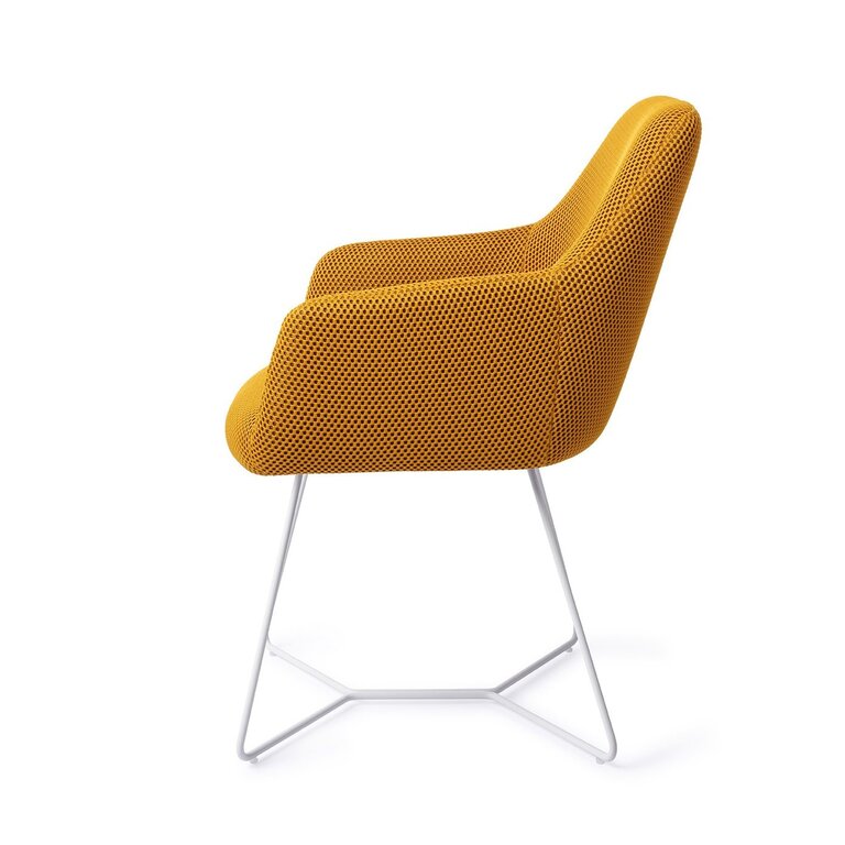 Jesper Home Hiroo Groovy Garam Dining Chair - Beehive White