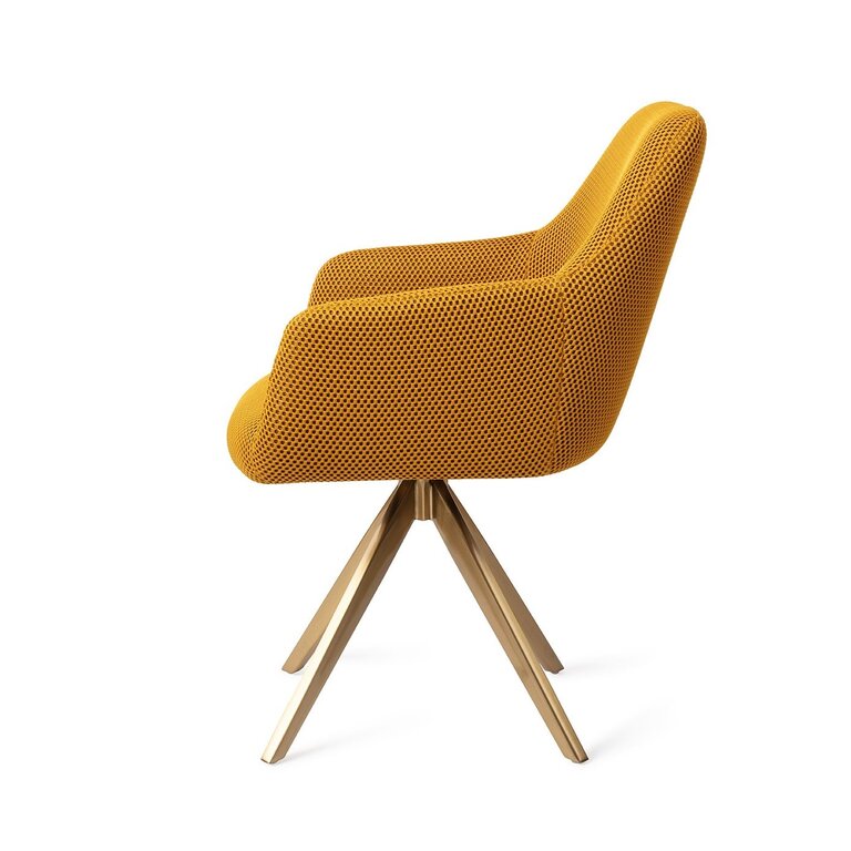 Jesper Home Hiroo Groovy Garam Dining Chair - Turn Gold