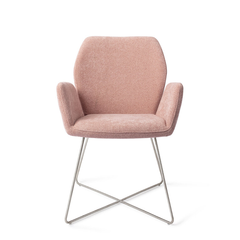 Jesper Home Misaki Anemone Dining Chair - Cross Steel