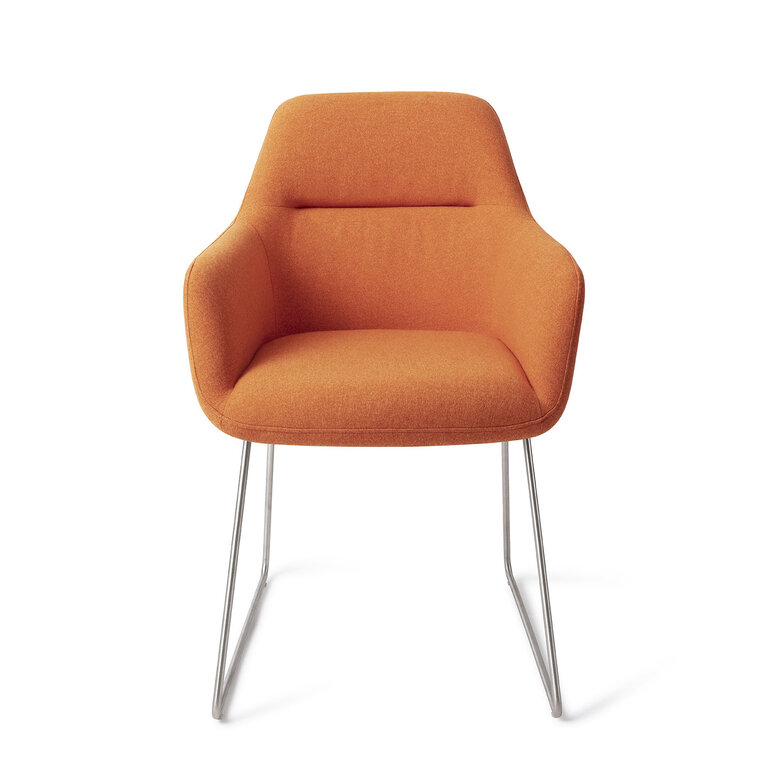 Jesper Home Kinko Tangerine Dining Chair - Slide Steel