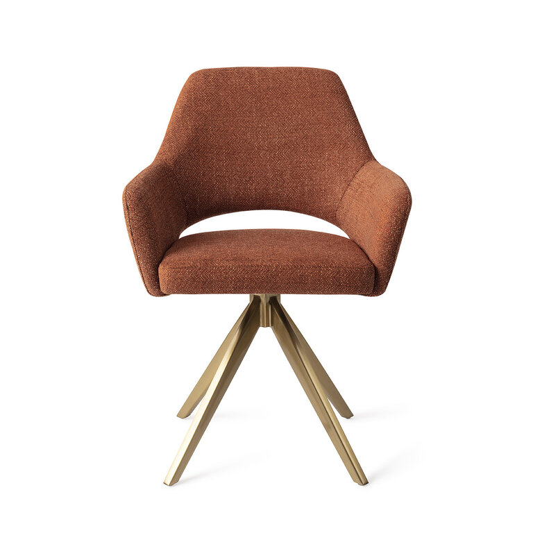 Jesper Home Yanai Tuscan Terra Dining Chair - Turn Gold