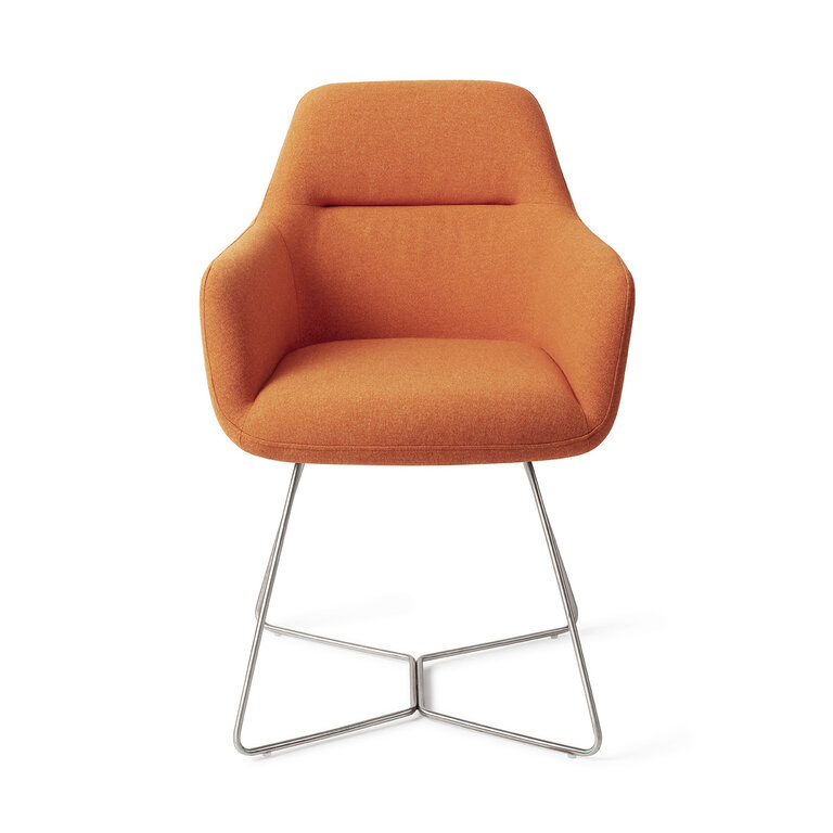 Jesper Home Kinko Tangerine Dining Chair - Beehive Steel