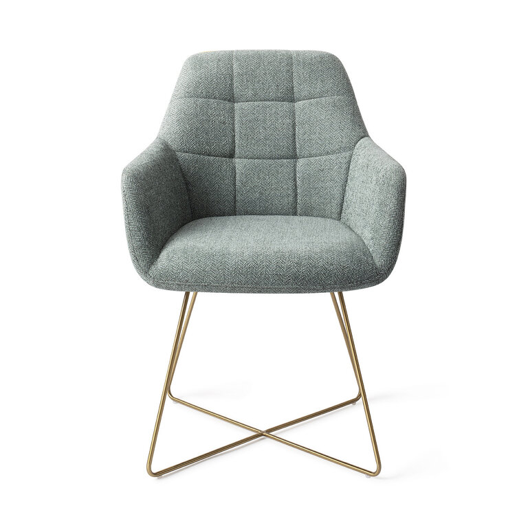 Jesper Home Noto Real Teal Dining Chair - Cross Gold