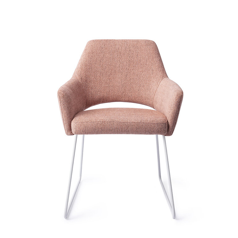 Jesper Home Yanai Pink Punch Dining Chair - Slide White