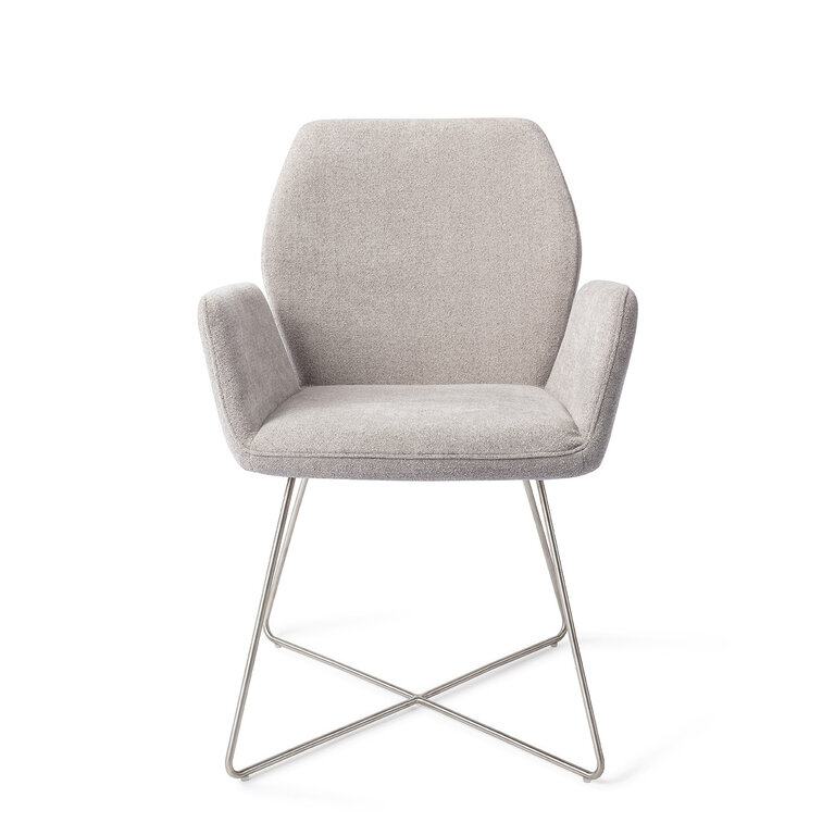 Jesper Home Misaki Pretty Plaster Dining Chair - Cross Steel