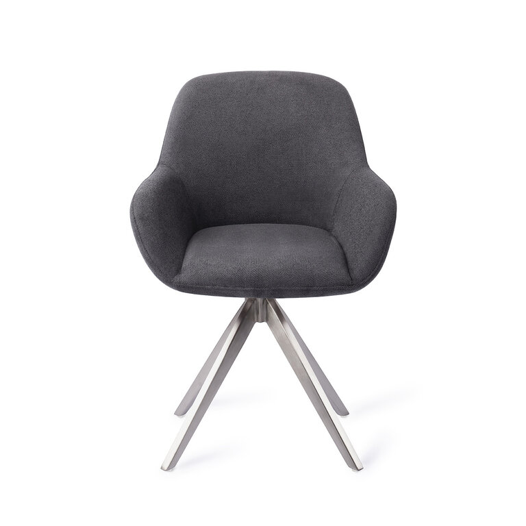 Jesper Home Kushi Black-Out Dining Chair - Turn Steel