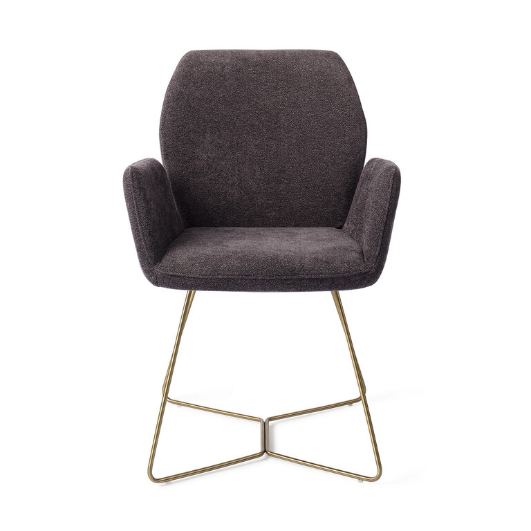 Jesper Home Misaki Almost Black Dining Chair - Beehive Gold