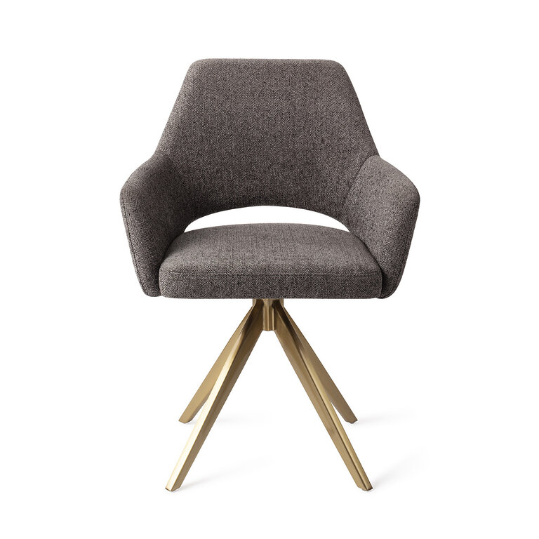 Jesper Home Yanai Amazing Grey Dining Chair - Turn Gold