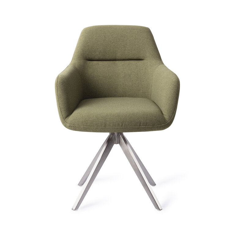 Jesper Home Kinko Green Hunter Dining Chair - Turn Steel