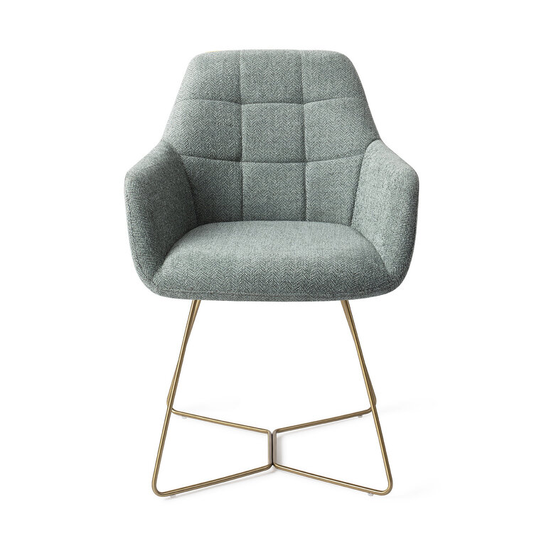 Jesper Home Noto Real Teal Dining Chair - Beehive Gold