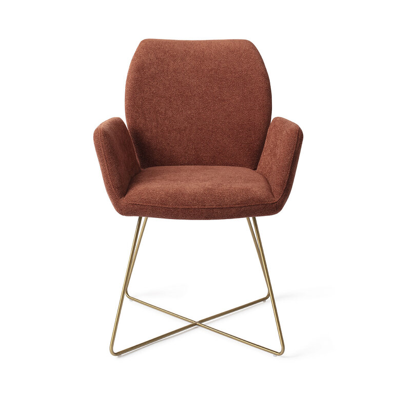 Jesper Home Misaki Cosy Copper Dining Chair - Cross Gold