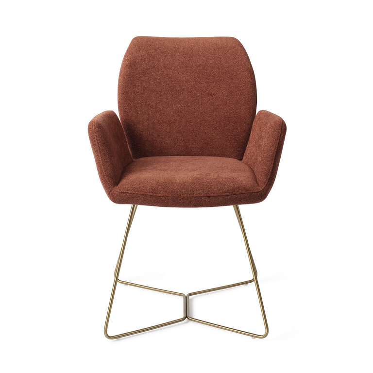Jesper Home Misaki Cosy Copper Dining Chair - Beehive Gold